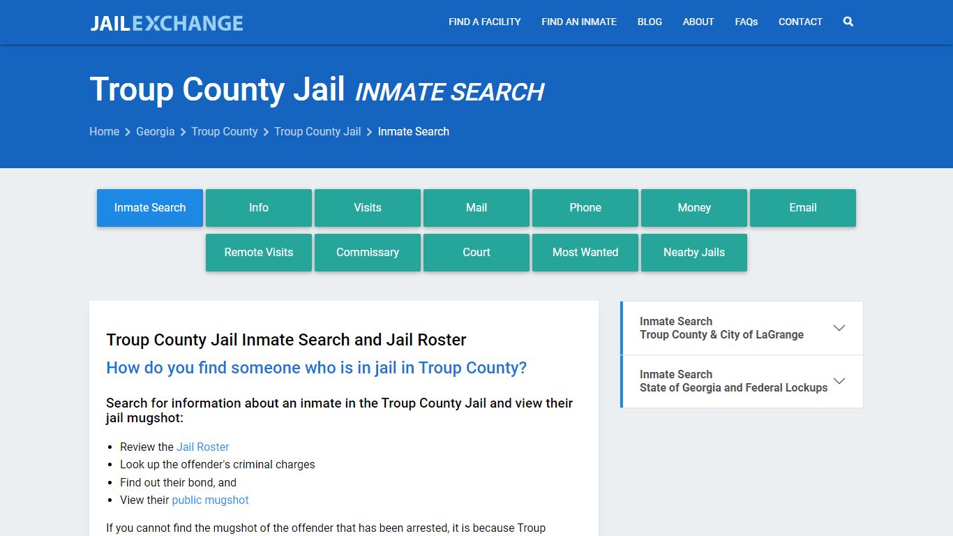 Inmate Search: Roster & Mugshots - Troup County Jail, GA